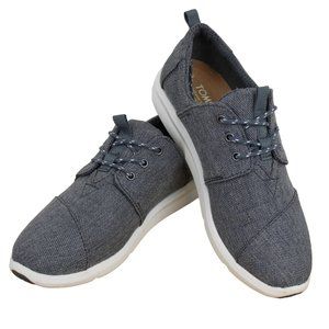 Toms Womens Del Rey Sneakers Shoes Gray White 10010856 Low Top Melange Canvas 6M